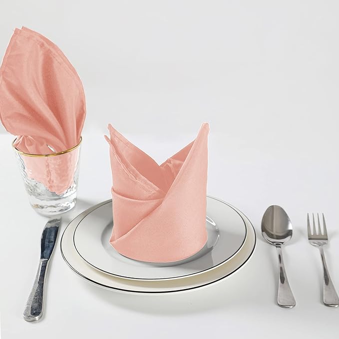 Cloth Napkins 17x17 inch Washable Polyester Dinner Napkins Soft Table Napkins - Image 6