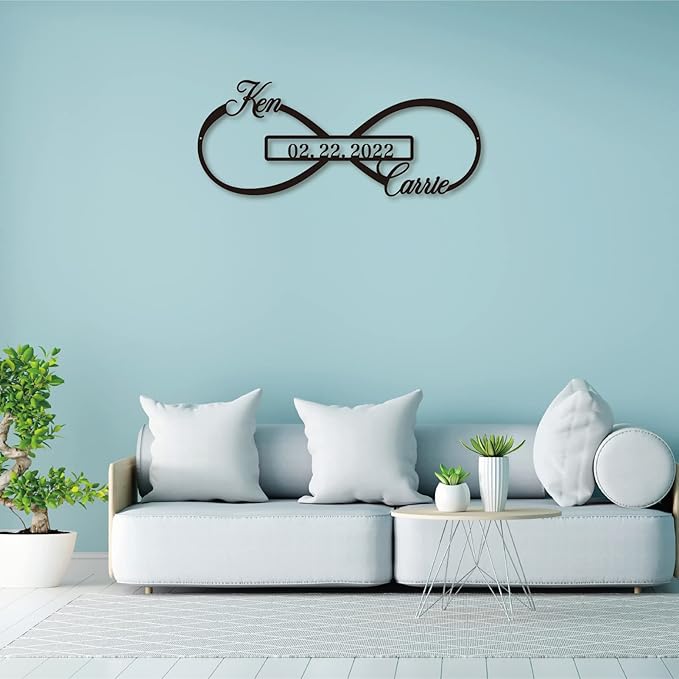 Personalized Infinity Symbol, Metal Love Sign, Love Sign Infinity Heart Sign - Image 6