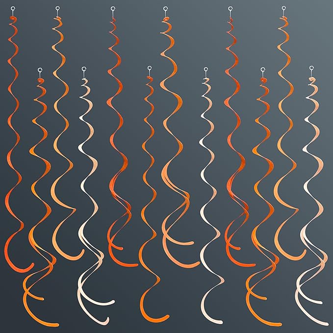 36Pcs Orange Hanging Swirl Decorations Ombre Orange Felt Swirl Streamer Spiral by pinkblume