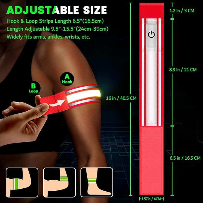 LED Armband for Running, Light Up Arm Bands for Night Walking Running, - Image 6
