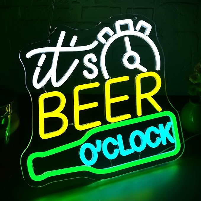 Its Beer O’Clock Neon Sign for Wall Decor Beer Neon Light for Man Cave Dimmable - Image 2
