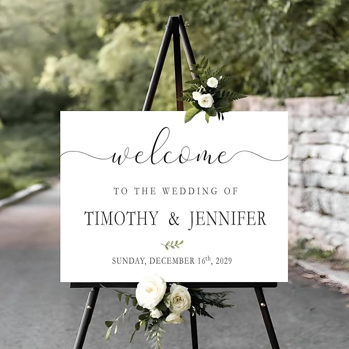 Custom Wedding Welcome Sign, Rustic Wedding Signs, Wedding Decorative Signage by Jewelry