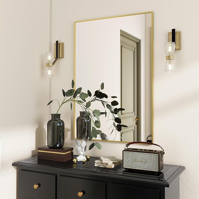 BEAUTYPEAK Wall Mirror 26" x 38" Rectangle Mirror by BEAUTYPEAK