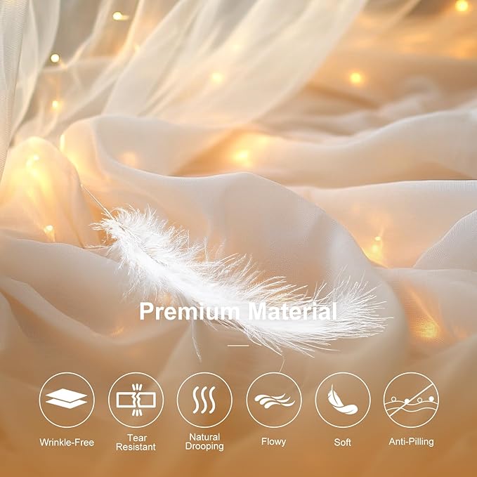 White Tulle Backdrop with Fairy Lights - Image 5