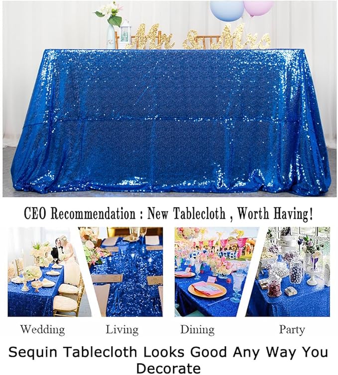 ShinyBeauty Royal Blue Table Cloths - Image 6