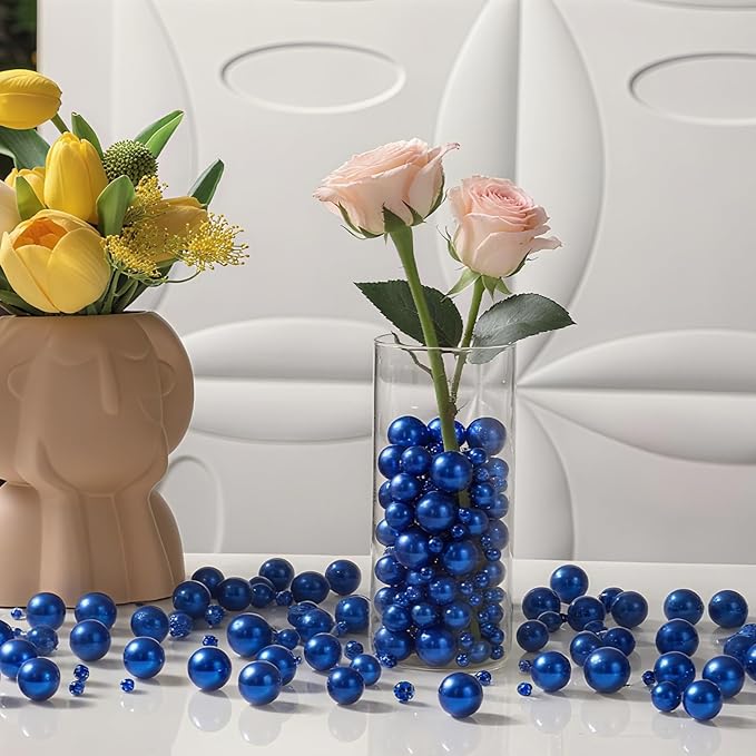 200 Pcs Vase Filler Beads Blue Pearl Beads - Image 2
