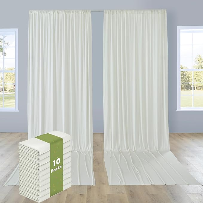PartyVillage 50ft×15ft Ivory Backdrop Curtain by PartyVillage