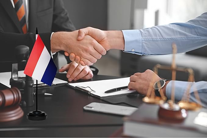 Netherlands Dutch Deluxe Desk Flag Set, Small Mini Miniature Netherlands Dutch - Image 5