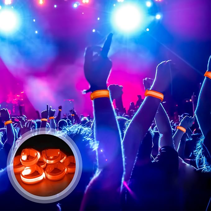M.best 8pcs LED Light Up Bracelets Glow Flashing Wristbands Glow in The Dark - Image 6