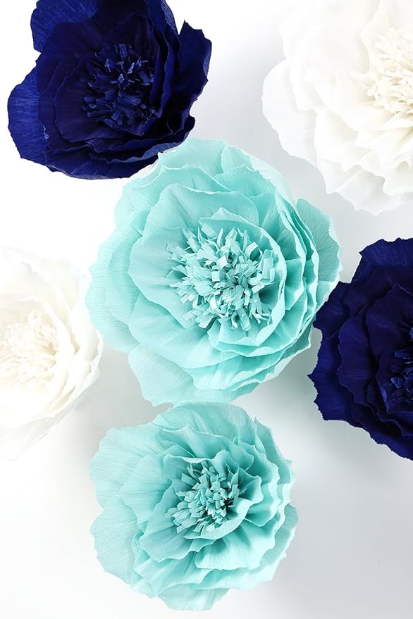 Paper Flower Decorations for Wall, Baby Boy Nursery Wall Decor, Bridal Shower - Image 5