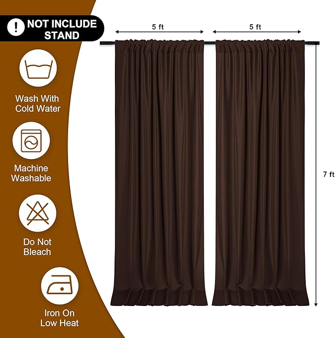 DWCN 10x7 FT Backdrop Curtains for Parties, Photography Backdrop Drapes - Image 2