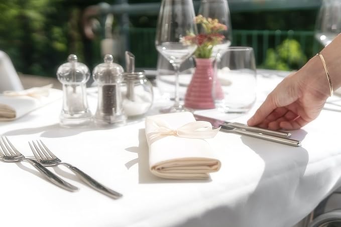 12 Pack 60 x 126 Inch Tablecloth Rectangle, Washable Fabric Table Cover - Image 7