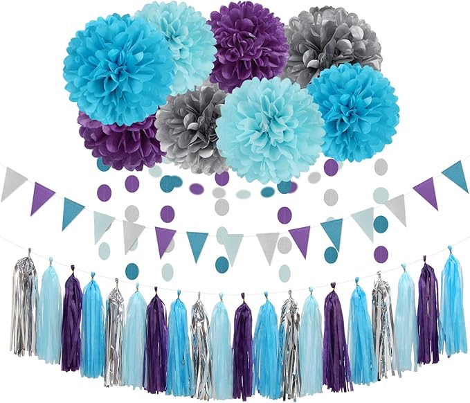 Purple-Blue Silver Frozen Christmas Party-Decorations by LastingSurprise