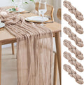Asee'm 6pcs Cheesecloth Table Runner 120 Inches Long Nude Pink Boho Gauze by Aseem