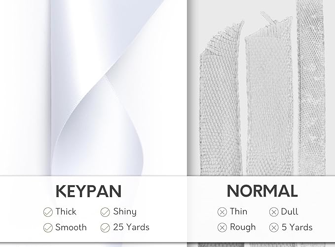 White Satin Ribbon 2.5 Inch Double-Faced Ribbons 25 Yards - Image 4