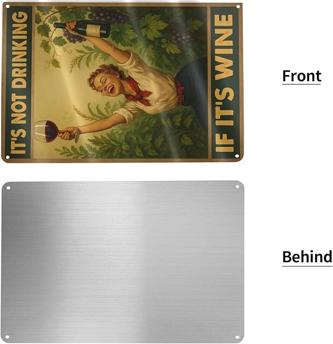 Funny Wine Aluminum Sign - Image 3