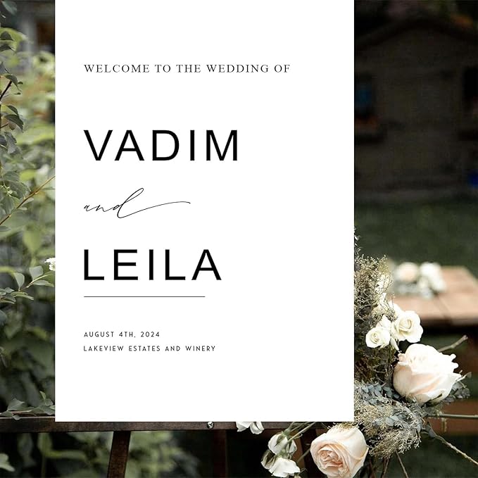 Minimalist Script Modern Wedding Welcome Signs, Welcome Sign Wedding, - Image 3