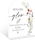 Boho Floral Let Love Glow Sign, 6 x 8 Inch White Arch Acrylic Wedding Sign by Qoqxjodd