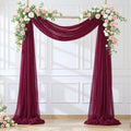 Wedding Arch Draping Fabric Backdrop 2 Panel 30" x 19Ft Burgundy Drapes Curtains by Suppromo