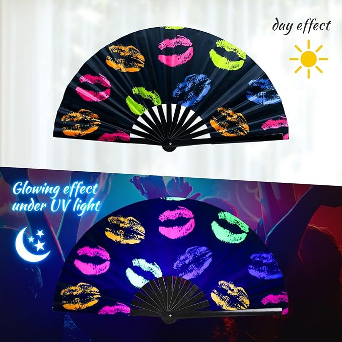SYNTECSO Hand Fans for Women Foldable, Boots on The Ground Fan, Rave Fan for - Image 5