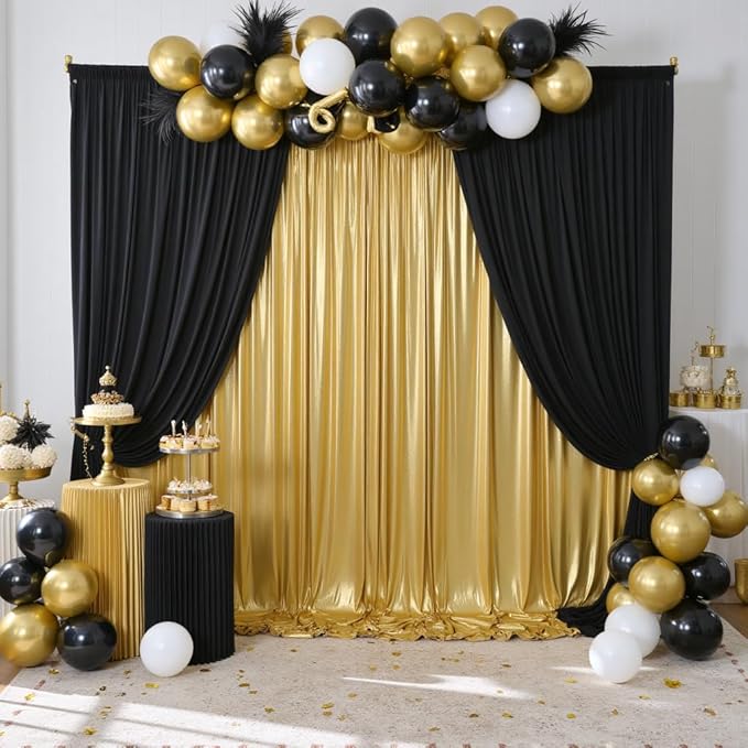 20ft x 10ft Gold Sequin Backdrop Curtain - Image 7