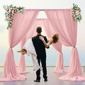 PARTISKY 10ftx10ft Dusty Rose Chiffon Sheer Backdrop Curtains, Wrinkle-Free by Partisky