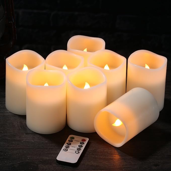 Flameless Candles Battery Operated Candles Set of 12 Pillar Real Wax Led Candles - Image 5