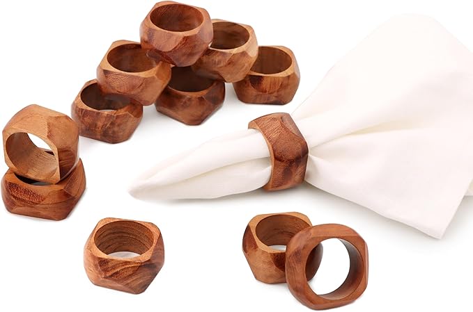 Wooden Napkin Rings Set of 12 Fall Decor - Image 5