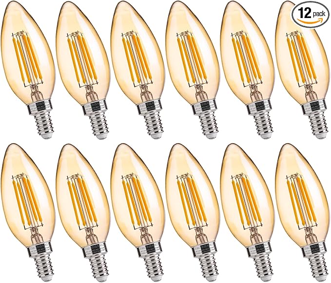 FLSNT LED Candelabra Light Bulbs 40W Equivalent, B11 E12 Small Base Chandelier by FLSNT
