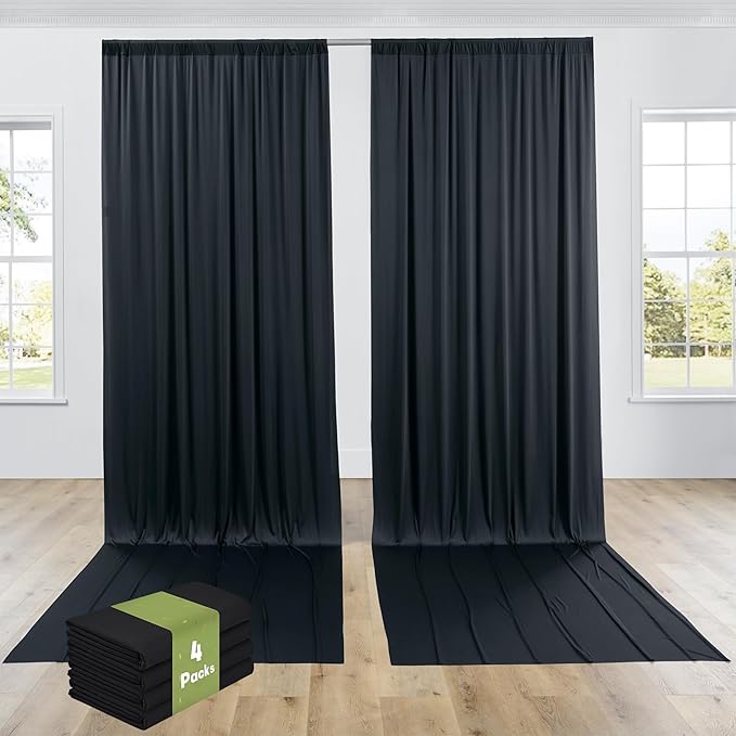 PartyVillage 20ft×15ft Black Backdrop Curtain - Image 2