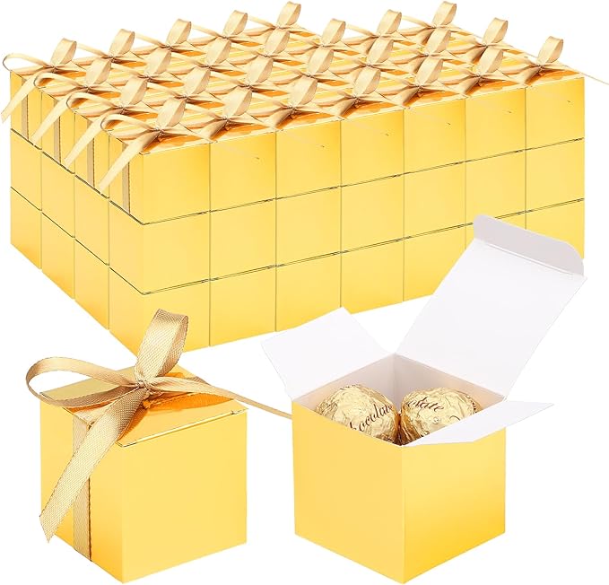 EUSOAR Small Gift Boxes with Lids, Cube Candy Box Mini Muffins Bags Macaron by EUSOAR