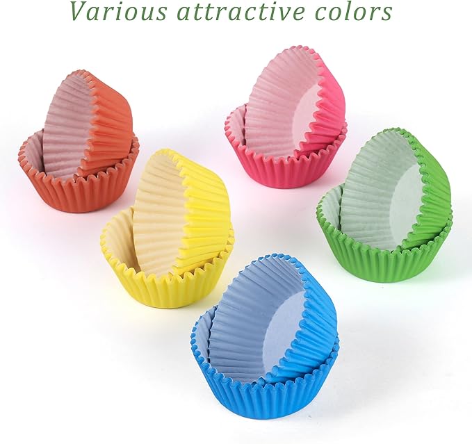 2 inch 1000-Count Mini Cupcake Liners Bright Colorful Muffin Baking Cups - Image 4
