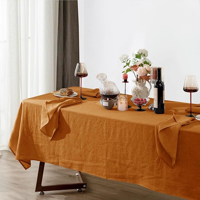 Talasily Linen Tablecloth 100% Pure Linen Table Cloth 60x120 Inches Rectangle - Image 6