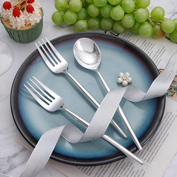 SUT 200Pcs Plastic Silverware, Plastic Spoons and Forks, Disposable Silverware - Image 7