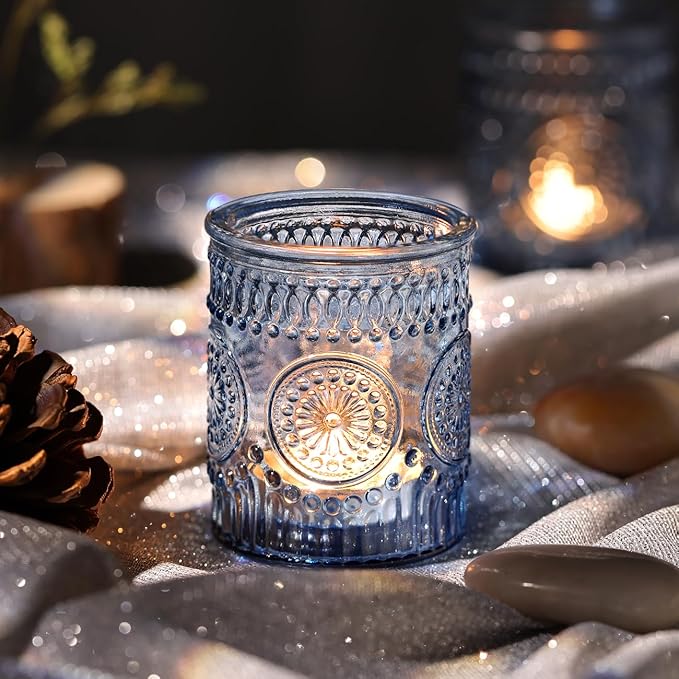 DARJEN Blue Votive Candle Holders Set of 36- Glass Candle Holders Bulk - Image 2