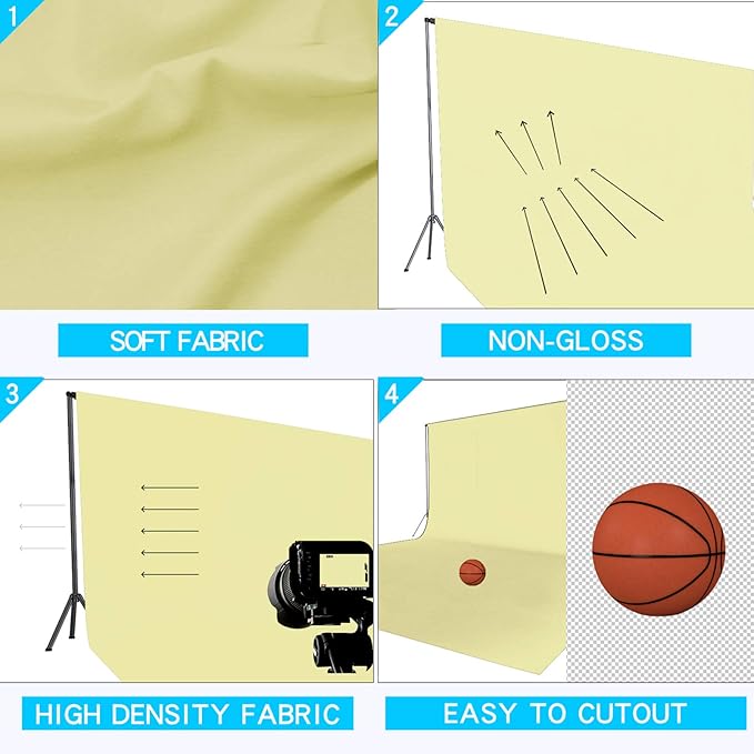ISSUNTEX 5X7 ft/1.5X2.1 Meters Beige Background Photo Backdrop, Photo Studio - Image 3