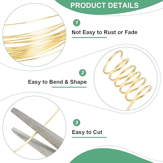 0.8 mm/20 Gauge Copper Wire for Jewelry Making, 7.5FT Copper Beading Craft Wire - Image 2