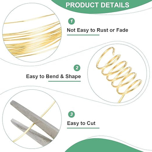0.8 mm/20 Gauge Copper Wire for Jewelry Making, 7.5FT Copper Beading Craft Wire - Image 2