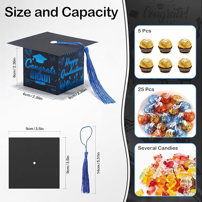 COTOPHER 36 Pack Mini Graduation Cap Gift Boxes - Image 3