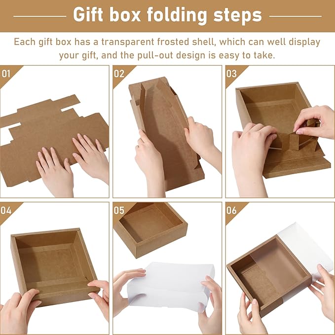 Roowest 50 Sets Kraft Soap Boxes Rectangle Packaging Box - Image 4