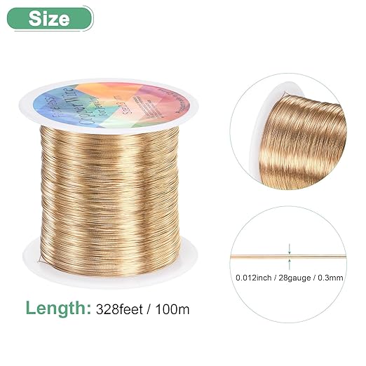 0.3mm Jewelry Wire, 28 Gauge 328FT Craft Wire Copper Beading Wire - Image 3