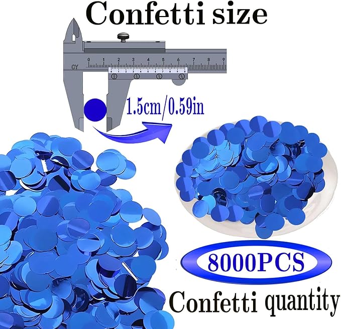 Blue Round Foil Confetti Beautiful Blue Metallic Table Confetti Glitter - Image 2