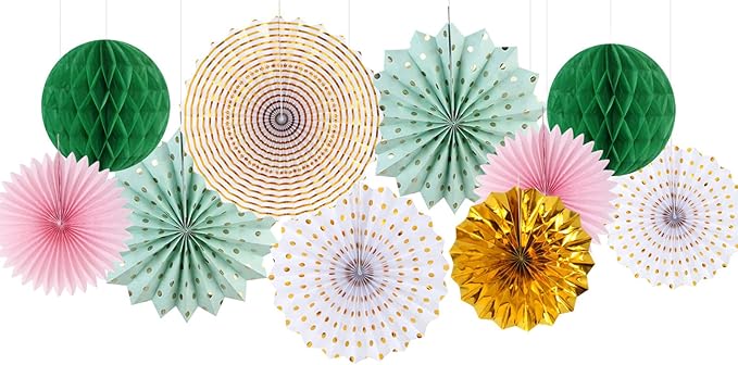 Sage-Green Pink Gold Party-Decorations - Image 2