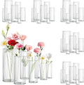 Glass Vase Cylindrical Vase for Tabletop Decoration, Candle Glass Vase by Zomiol