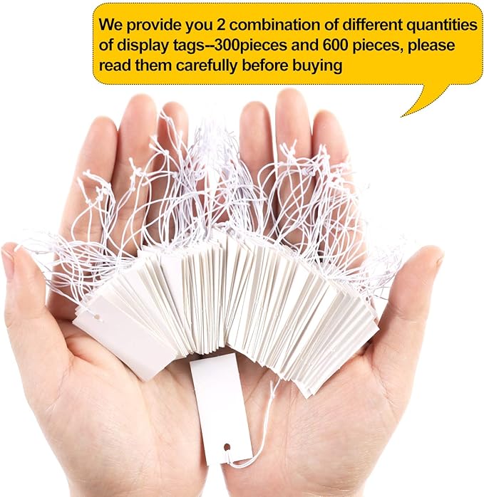 Shappy 300 Pcs 0.8 x 1.58 Inches White Price Display Tags Marking Labels - Image 2