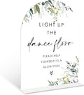 Greenery Glow Stick Sign, 6 x 8 Inch White Arch Acrylic Wedding Sign by Qoqxjodd