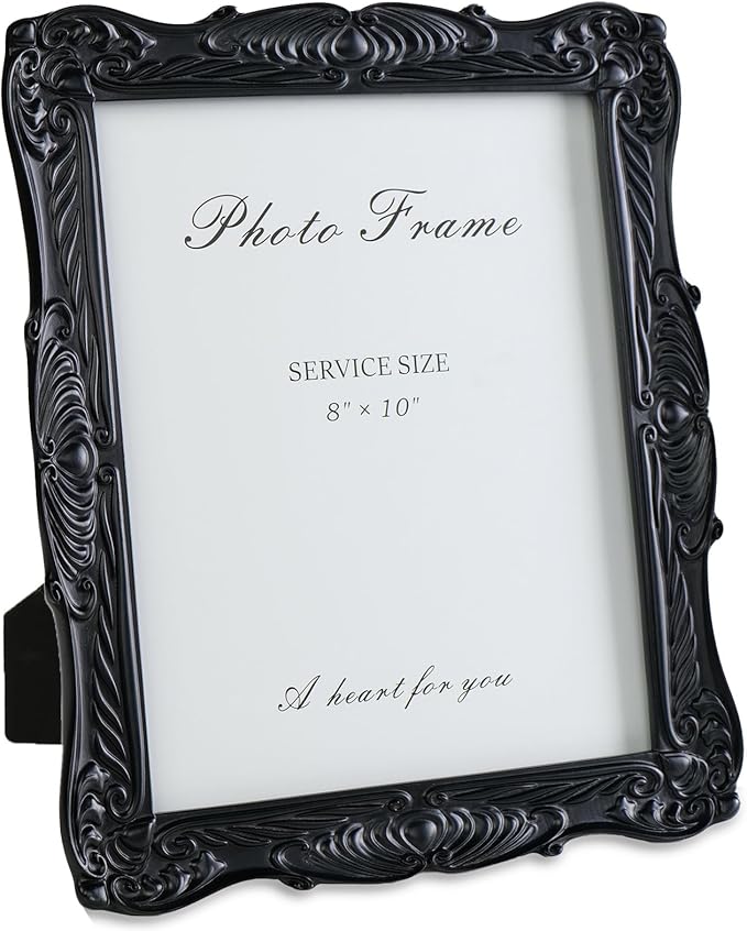 Cuspin Black 8x10 Picture Frame, Vintage Ornate Decorative Hand-Carved Resin by Cuspin