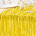 MLMW Yellow Cheesecloth Table Runner Boho Gauze Rustic Cheese Cloth Table by MLMW