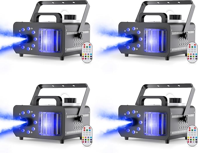 Fog Machine with RGBW LED Lights, 1200W Professional Smoke Machine, 1L Tank by Oloaxolx