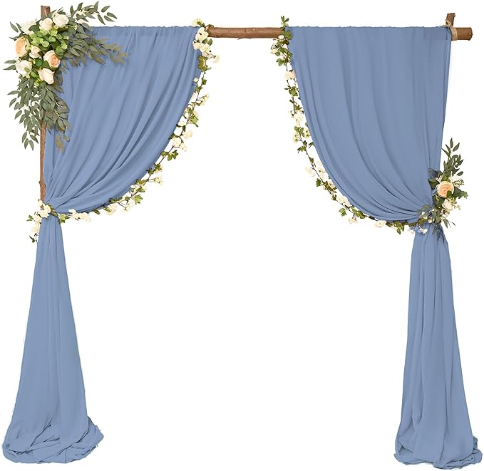 4 Panels Wedding Arch Draping Fabric 28" x 20Ft Wedding Arch Drapes Chiffon - Image 3